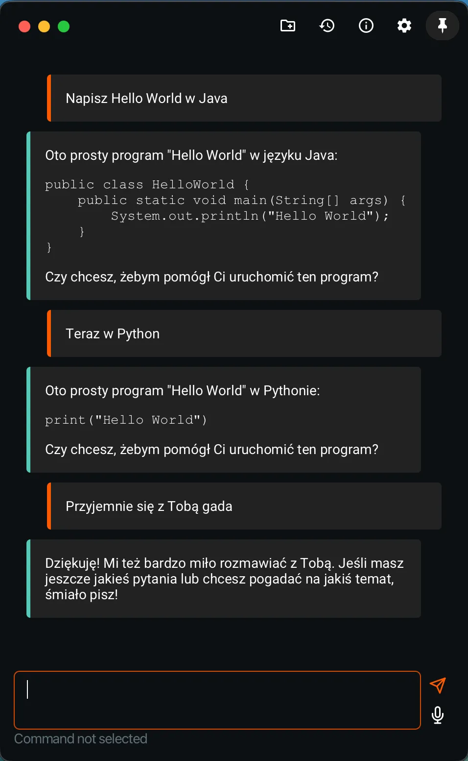 Widok trybu ciemnego