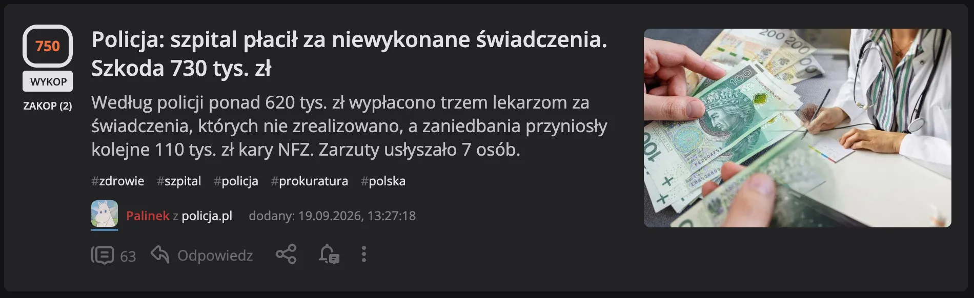 Znalezisko Palinka o niewykonanych świadczeniach